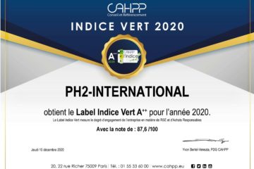 Diplôme Indice Vert 2020 CAHPP - PH² International